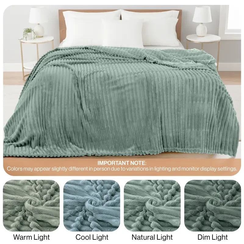Striped Fleece Throw Blanket