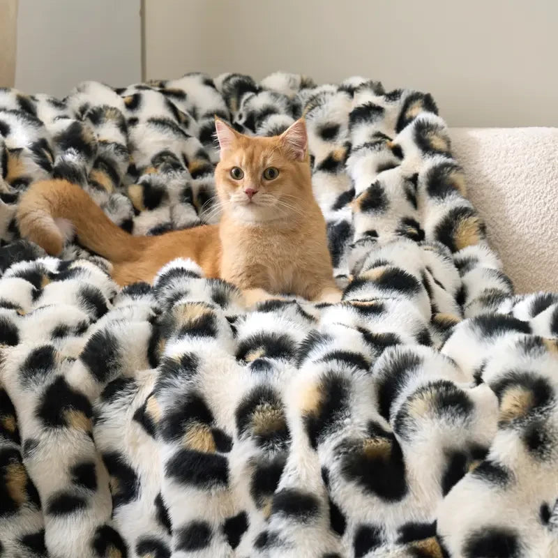 Faux Rabbit Fur Bubble Throw Blanket