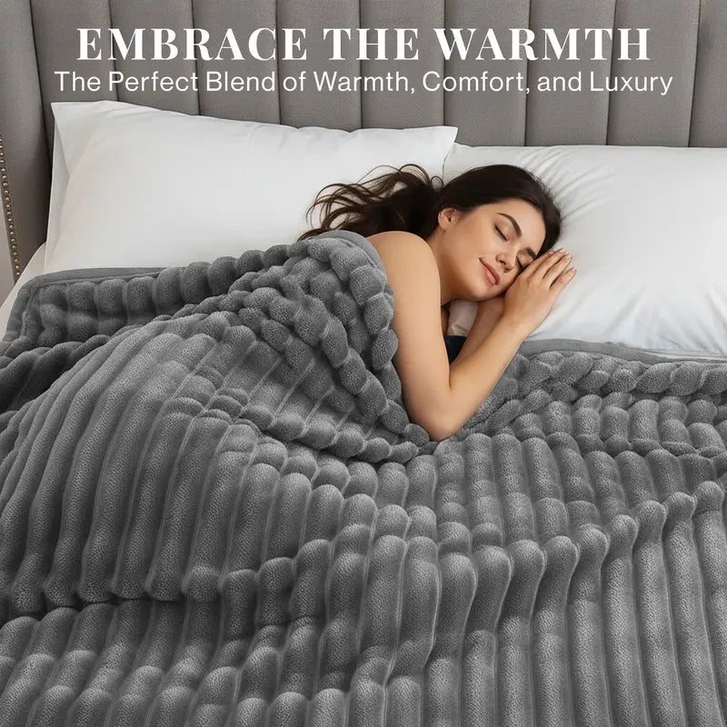 Striped Fleece Throw Blanket
